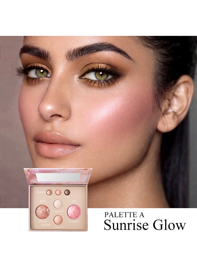 Julystar Baked Full Face Basics Baked Palette, The Best of the Best Baked Palette - Includes Bronzer, Blush, 2 Highlighters and 3 Eyeshadows - Travel-Friendly - Image 2